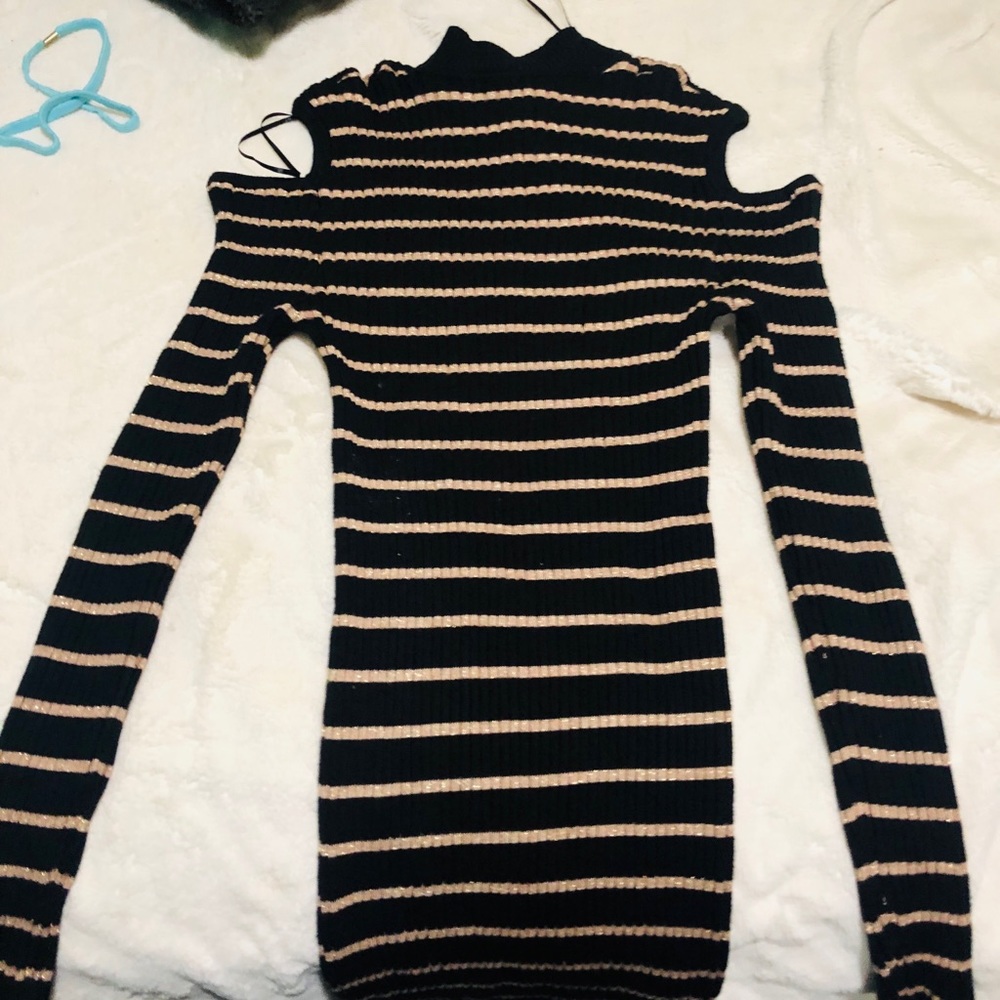 Black and gold any size striped dress